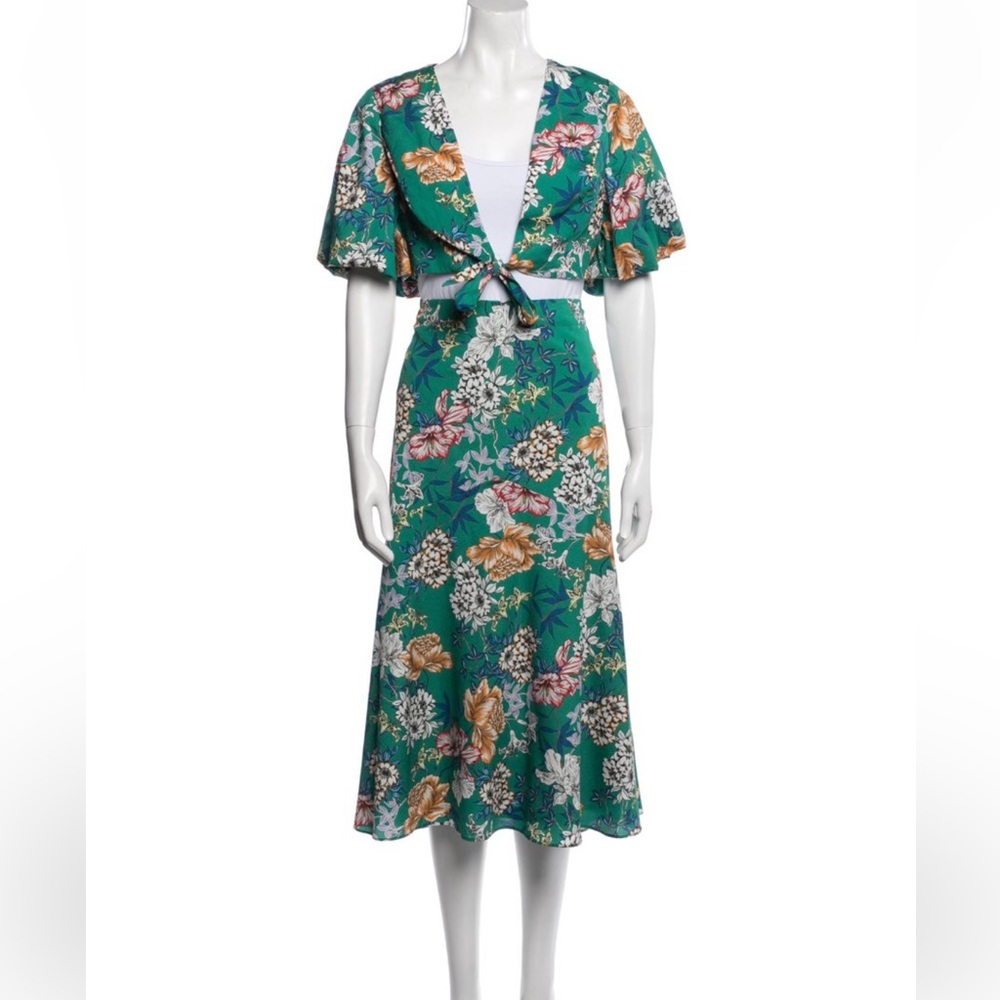 Aidan Mattox NWT floral teal skirt top set